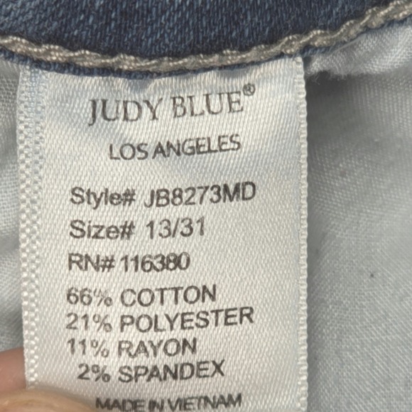 Judy‎ Blue Hayride Jeans Womens 13/31 Distressed Ripped Paint Splatter Mid Rise - Picture 6 of 11